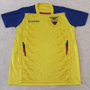 Ecuador FEF Futbol Yellow Soccer Jersey Mens Size Large National Team Kit Shirt